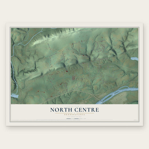 North Centre, Pennsylvania map print, the full design