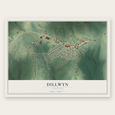 Dillwyn, Virginia map print, the full design