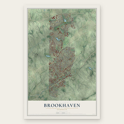 Brookhaven, Georgia map print, the full design