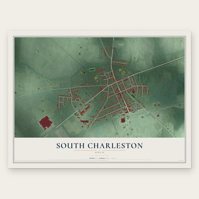 South Charleston, Ohio map print, the full design