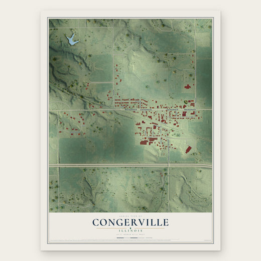 Congerville, Illinois map print, the full design