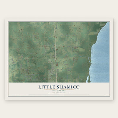 Little Suamico, Wisconsin map print, the full design