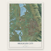 Brigham City, Utah map print, the full design