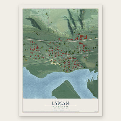 Lyman, Washington map print, the full design