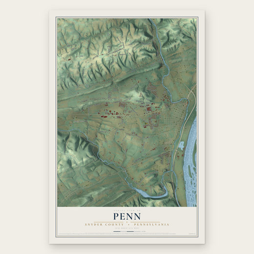 Penn, Snyder County, Pennsylvania map print, the full design