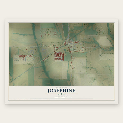 Josephine, Texas map print, the full design