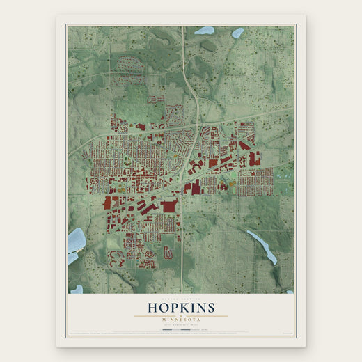 Hopkins, Minnesota map print, the full design