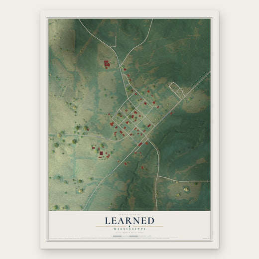Learned, Mississippi map print, the full design