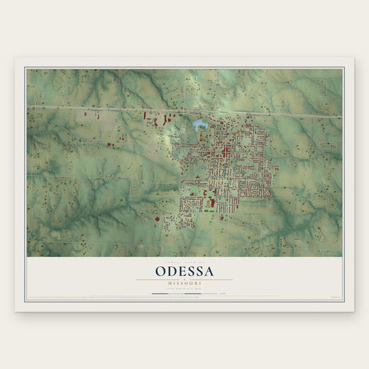 Odessa, Missouri map print, the full design