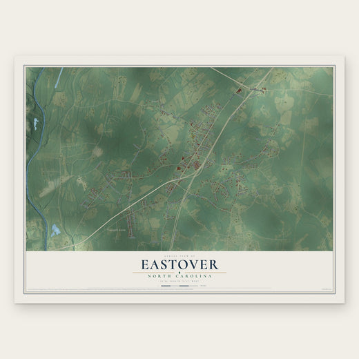 Eastover, North Carolina map print, the full design