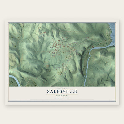 Salesville, Arkansas map print, the full design