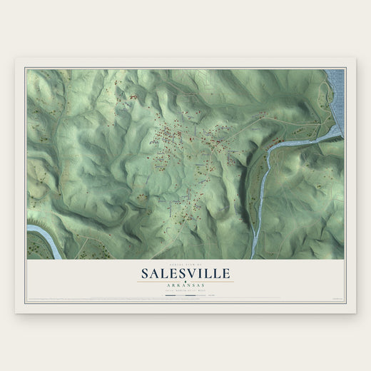 Salesville, Arkansas map print, the full design