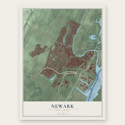 Newark, New Jersey map print, the full design