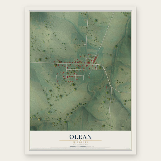Olean, Missouri map print, the full design