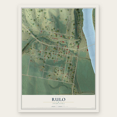 Rulo, Nebraska map print, the full design