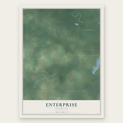 Enterprise, Michigan map print, the full design