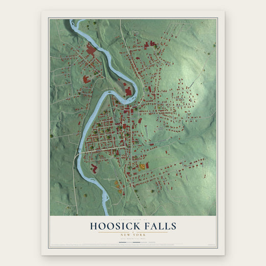 Hoosick Falls, New York map print, the full design