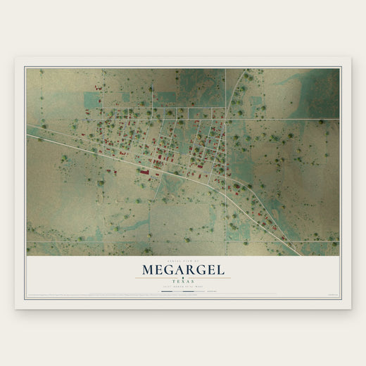 Megargel, Texas map print, the full design