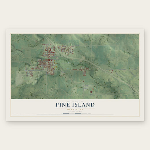 Pine Island, Minnesota map print, the full design