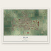 Elsa, Texas map print, the full design