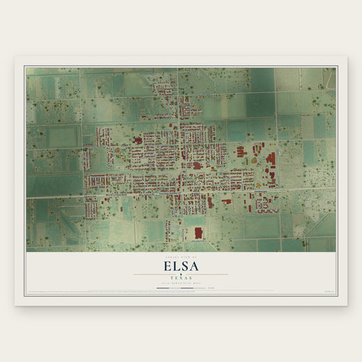 Elsa, Texas map print, the full design
