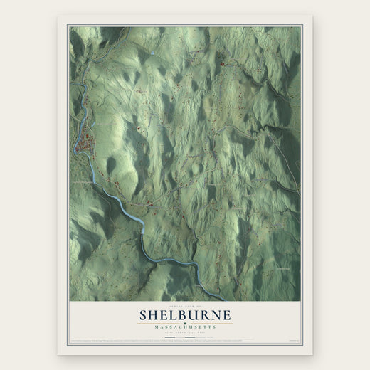 Shelburne, Massachusetts map print, the full design