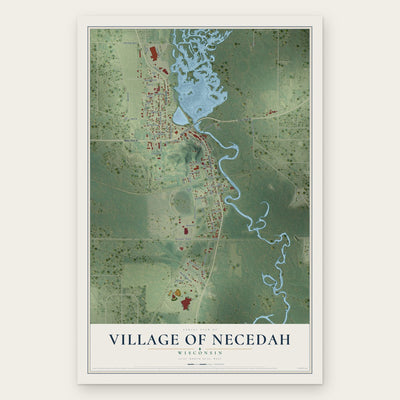 Necedah, Wisconsin map print, the full design