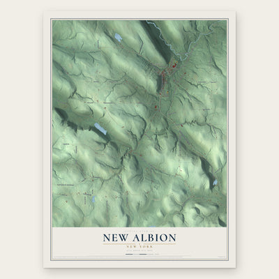New Albion, New York map print, the full design