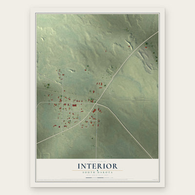 Interior, South Dakota map print, the full design