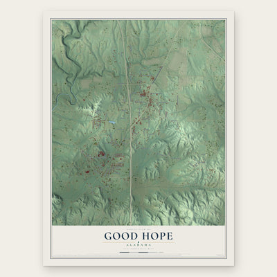 Good Hope, Alabama map print, the full design