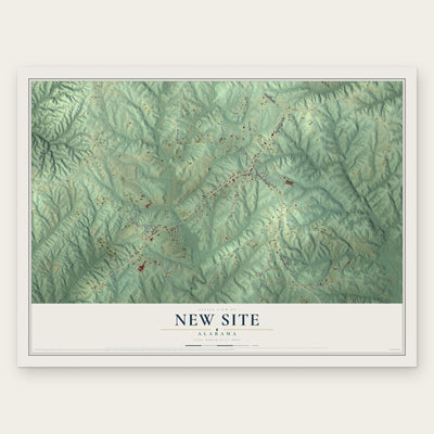 New Site, Alabama map print, the full design