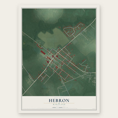 Hebron, Maryland map print, the full design