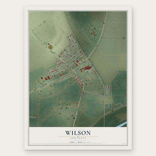 Wilson, Arkansas map print, the full design