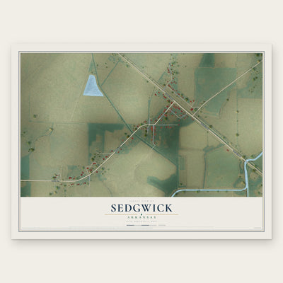 Sedgwick, Arkansas map print, the full design