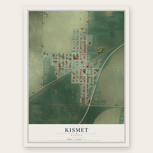 Kismet, Kansas map print, the full design