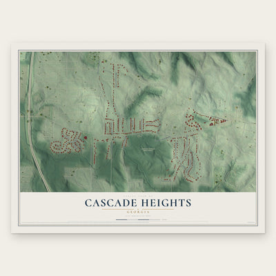 Cascade Heights, Georgia map print, the full design