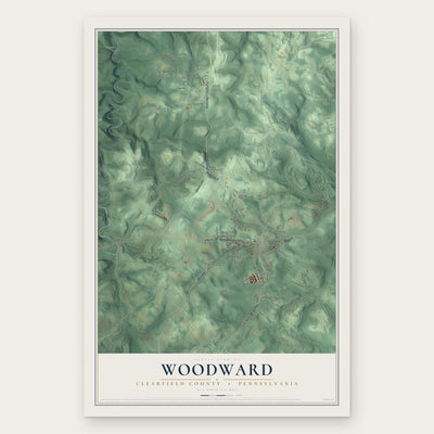 Woodward, Clearfield County, Pennsylvania map print, the full design