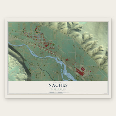 Naches, Washington map print, the full design