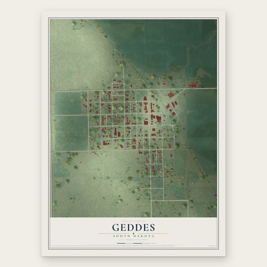 Geddes, South Dakota map print, the full design
