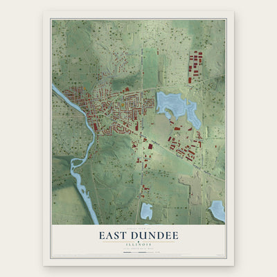 East Dundee, Illinois map print, the full design