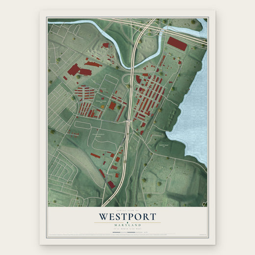 Westport, Maryland map print, the full design
