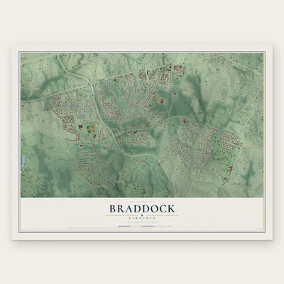 Braddock, Virginia map print, the full design