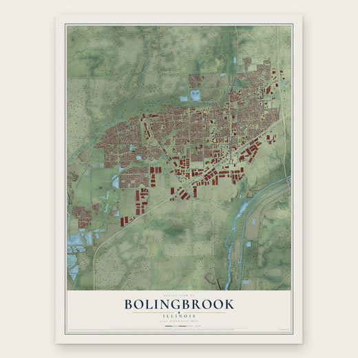 Bolingbrook, Illinois map print, the full design