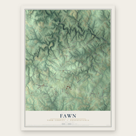 Fawn, York County, Pennsylvania map print, the full design
