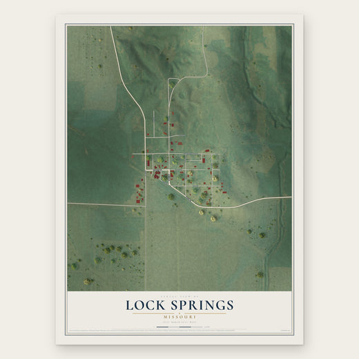 Lock Springs, Missouri map print, the full design