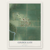 Golden Gate, Illinois map print, the full design