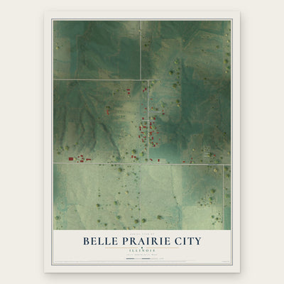Belle Prairie City, Illinois map print, the full design