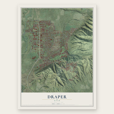 Draper, Utah map print, the full design