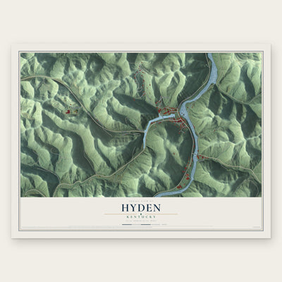 Hyden, Kentucky map print, the full design
