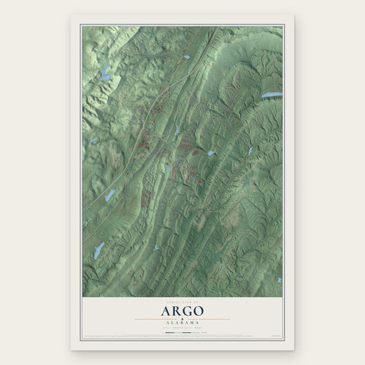 Argo, Alabama map print, the full design